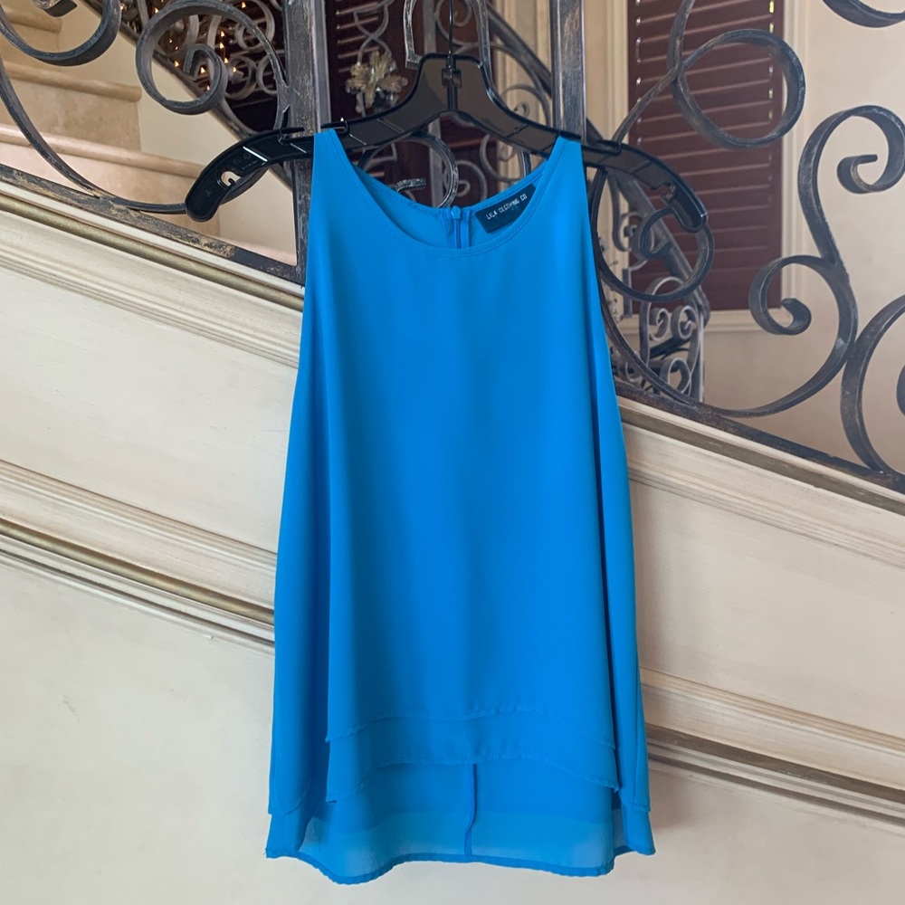 sky blue layered tank